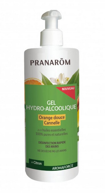 Pranarom Aromaforce Gel Hydro-Alcoolique Orange Douce Cannelle 500ml